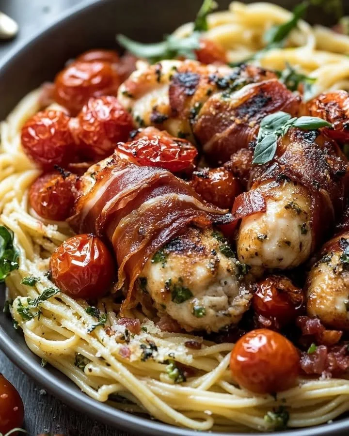 Freshly baked Parmesan Sage Popovers drizzled with garlic butter