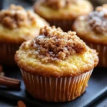 Delicious Pumpkin Streusel Muffins served with cinnamon honey butter