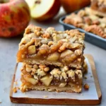 Delicious Rustic Apple Walnut Crumble Squares with crunchy topping
