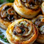 Savory mushroom cheese pinwheels appetizer recipe