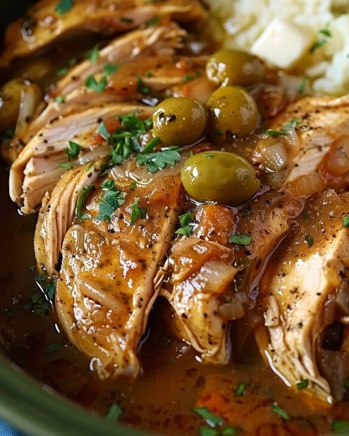 Southern Pepperoncini Chicken recipe with tender chicken and zesty peppers