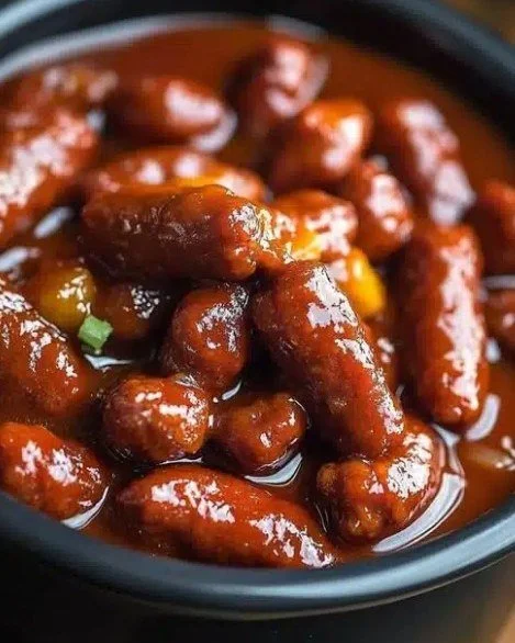 Delicious sweet and tangy Crockpot Bites ready to serve.