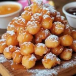 Delicious sweet and crispy funnel bites served on a plate