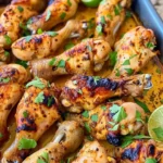 Zesty lime and chili infused chicken dish garnished with fresh herbs