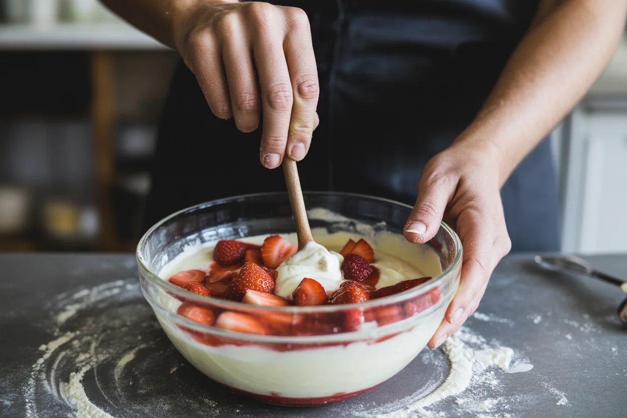 Delicious Strawberries and Cream Cheesecake Cake to Indulge In