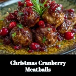 Delicious Christmas cranberry meatballs served on a festive platter