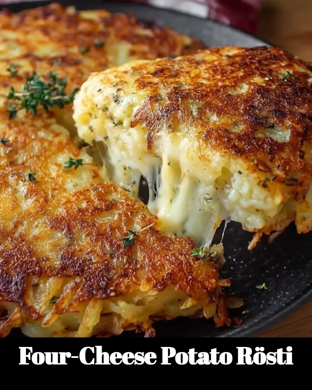 Delicious Four-Cheese Potato Rösti served golden brown and crispy