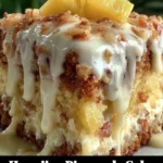 Hawaiian Pineapple Cake with fresh pineapples and cream frosting