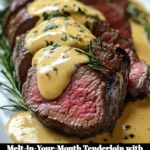 Melt-in-your-mouth tenderloin served with béarnaise sauce on a plate