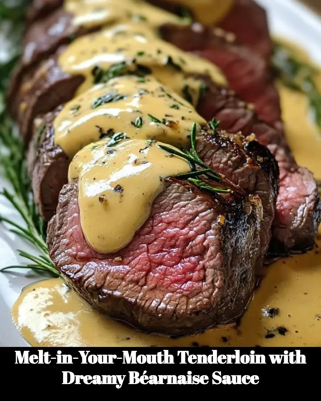 Melt-in-your-mouth tenderloin served with béarnaise sauce on a plate