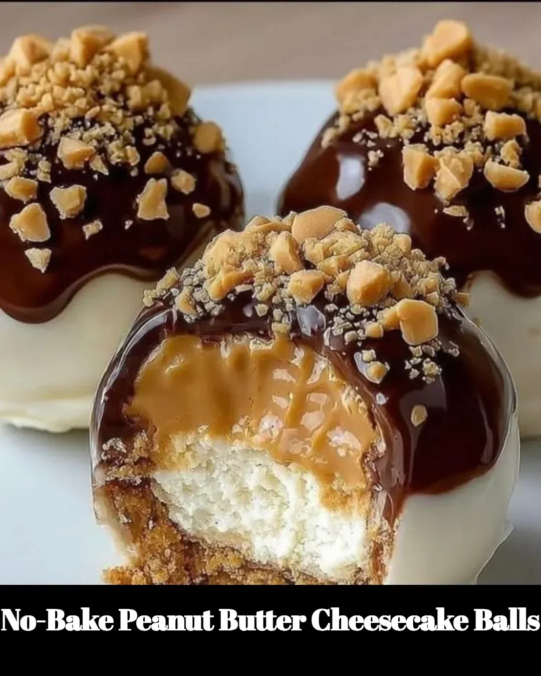No-bake peanut butter cheesecake balls ready to enjoy as a tasty dessert