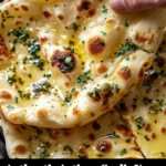 Authentic artisan garlic naan fresh out of the oven, ready to enjoy.