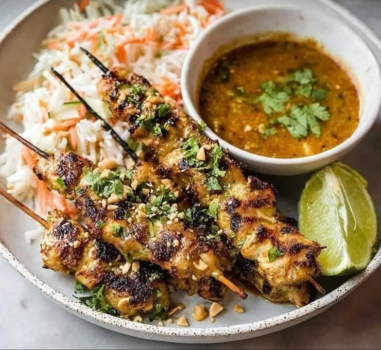 Grilled Beef Kofta Kebabs garnished with herbs and spices on a platter.