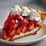 Delicious homemade strawberry pie with fresh strawberries and flaky crust