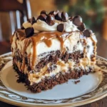 Delicious Better Than Anything Cake topped with chocolate and caramel