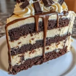 Blue Ribbon Chocolate Dream Cake topped with rich chocolate frosting and decorations