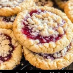 Delicious buttery raspberry crumble cookies on a plate