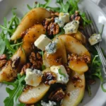Caramelized Pear and Blue Cheese Salad on a plate