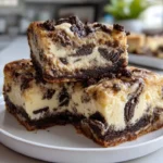 Delicious homemade cheesecake bars served on a platter