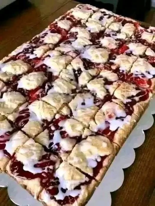 Delicious cherry bars served on a platter for a crowd