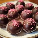 Delicious Cherry Mash Truffles with a chocolate exterior and cherry filling