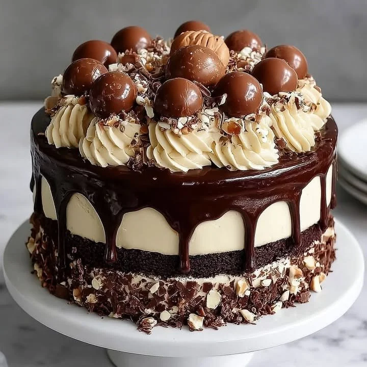 Delicious chocolate buttercream frosting spread on a chocolate cake