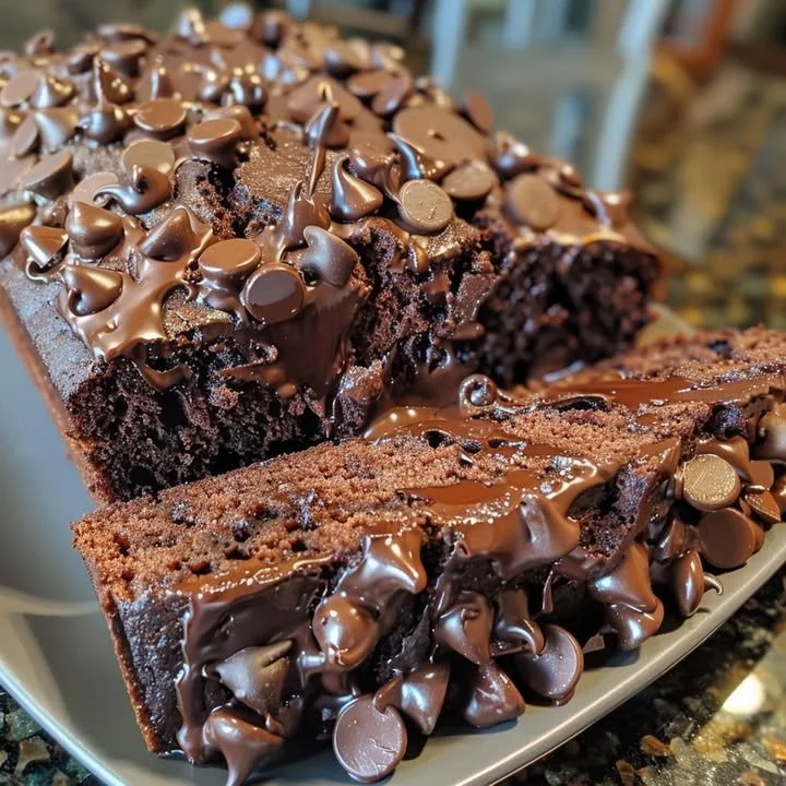 Delicious Chocolate Chip Cake with chocolate chips and frosting on a plate