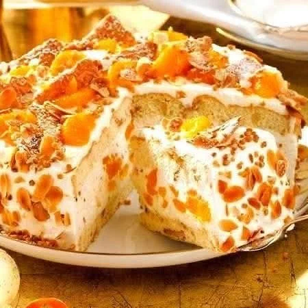 Delicious Christmas Mandarin Cake topped with fresh mandarin slices and festive decorations