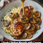 Plate of Classic Chicken Marsala with creamy mushroom sauce