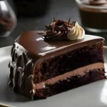 Classic moist chocolate cake with rich chocolate frosting and decorative sprinkles