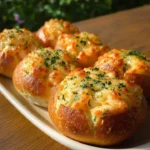 Crabby Shrimp-Stuffed Garlic Bread Bombs fresh out of the oven