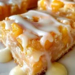 Delicious summer peach bars topped with fresh peach slices and a crumbly crust