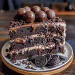Delicious Ferrero Oreo Cake with layers of chocolate and hazelnut cream