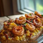 Flavorful Cajun shrimp loaded baked potato with toppings and spices
