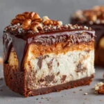 German Chocolate Cheesecake Delight dessert with chocolate and coconut topping