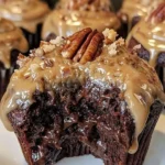 Delicious German Chocolate Cupcakes with coconut pecan frosting