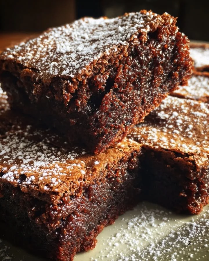 Delicious gingerbread brownies topped with icing and festive decorations