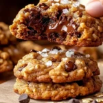 Grandma's secret recipe for brown butter oatmeal chocolate chip cookies.