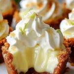 Delicious no-bake mini key lime pies topped with whipped cream and lime zest