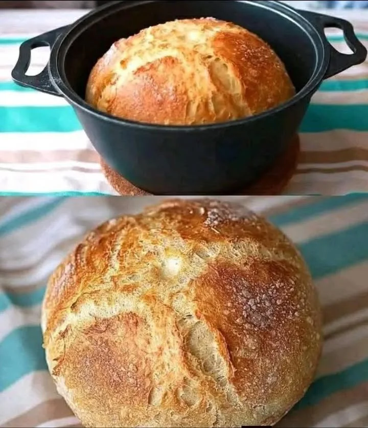 Freshly baked homemade bread on a wooden table