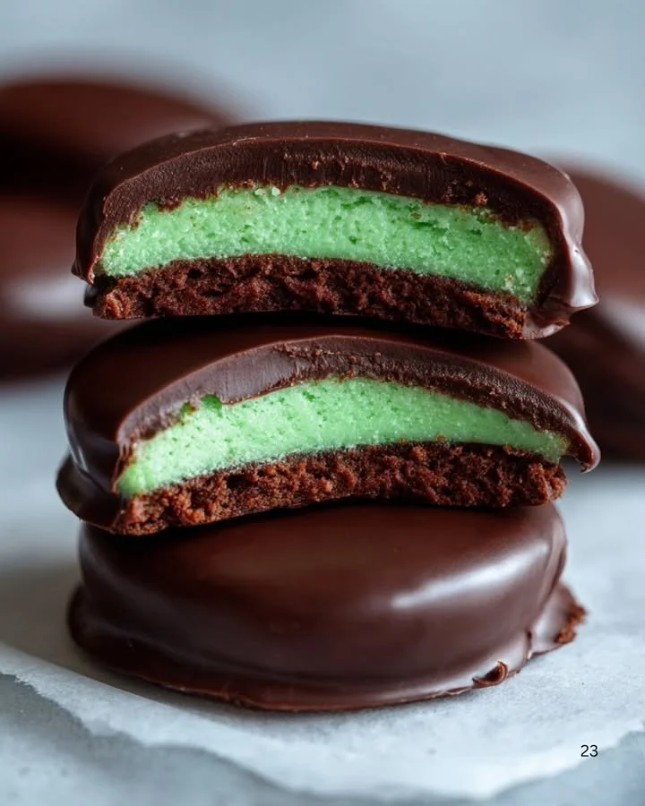 Delicious homemade peppermint patties on a plate