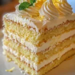 Delicious Lemonade Cake with fresh lemon slices and icing