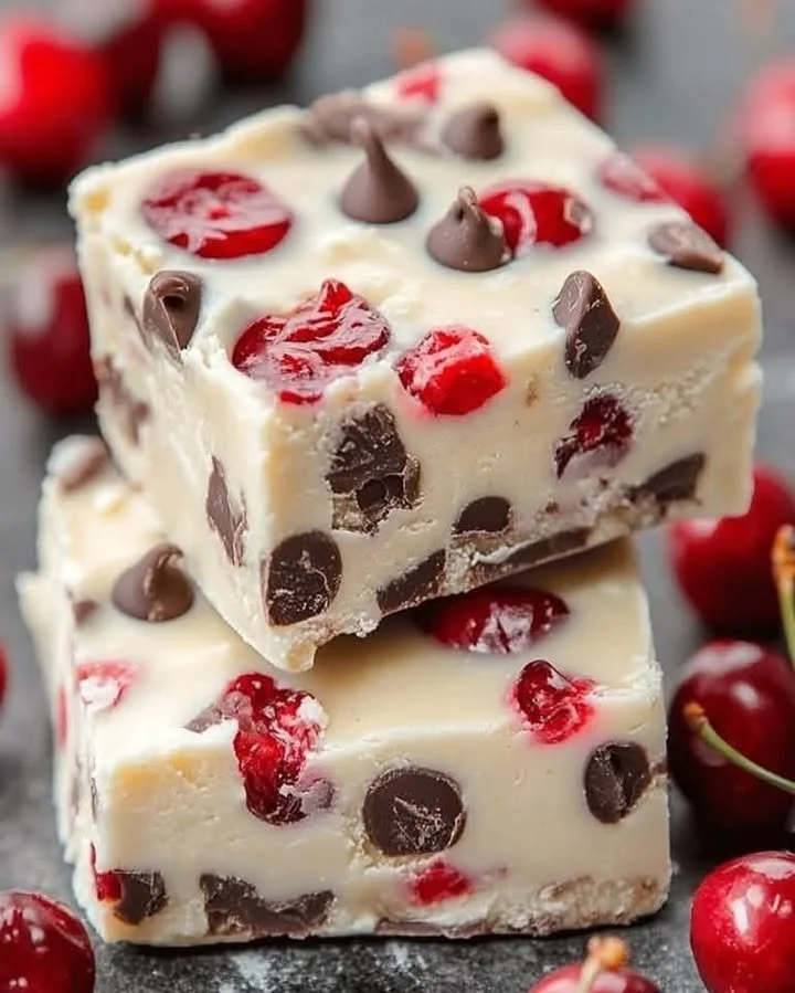 Luscious Cherry Garcia fudges with chocolate and cherry