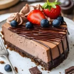 Delicious no bake Nutella cheesecake served in a dessert dish