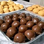 Delicious homemade peanut butter balls ready to enjoy
