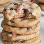 Peppermint chocolate chunk cookies with chunks of chocolate and minty flavor