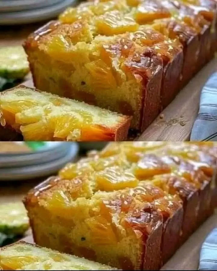 Freshly baked pineapple bread with a golden crust and tropical flavor