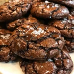 Delicious salted brownie cookies on a plate