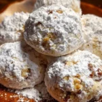 Delicious homemade Snowball Cookies dusted with powdered sugar