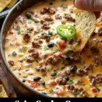 Delicious Spicy Cowboy Queso served with tortilla chips